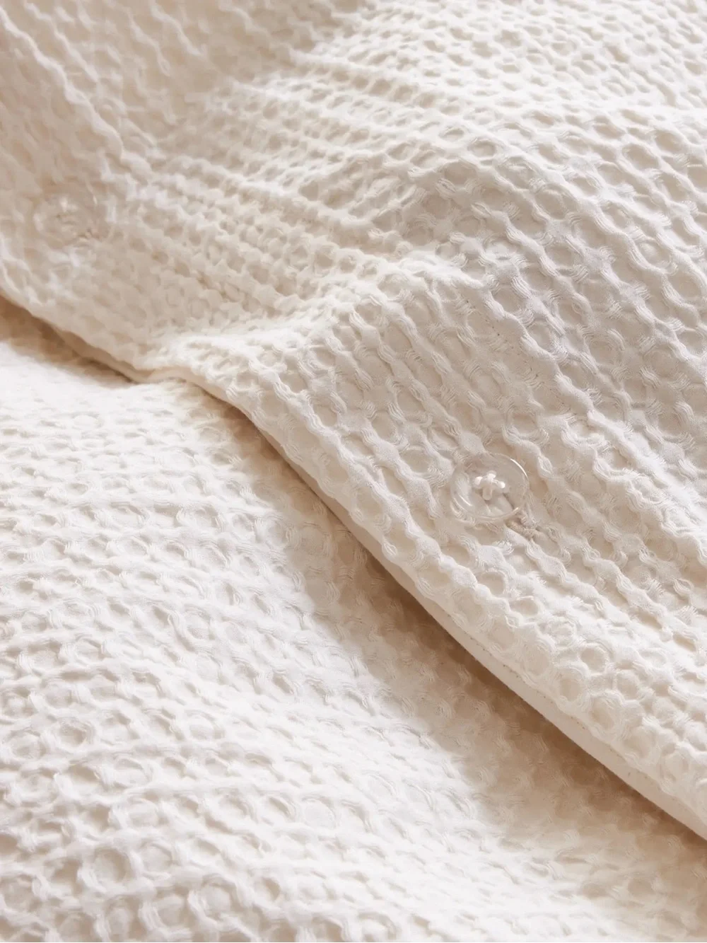 NWOT QUINCE Organic Luxe Honeycomb Duvet Cover King/Cal King Undyed 9292